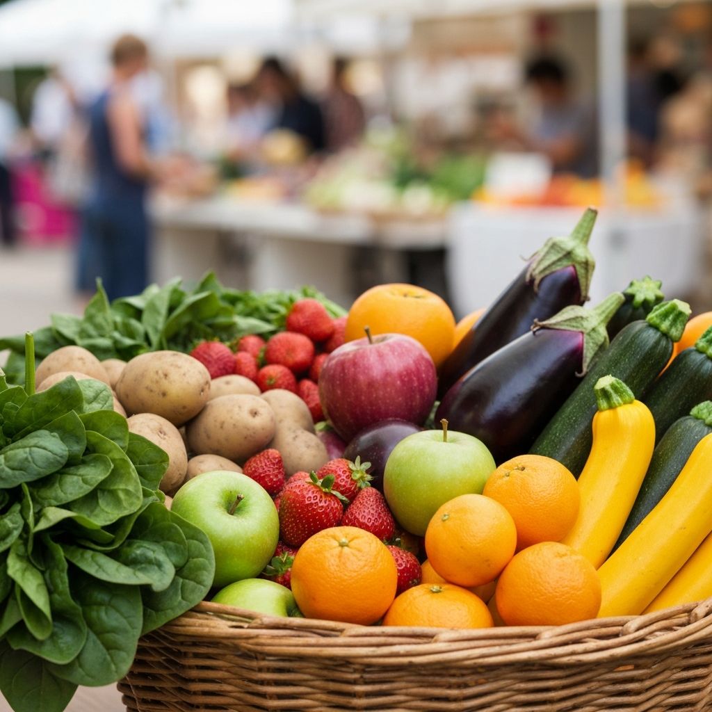 Fresh fruits and vegetables representing balanced nutrition
